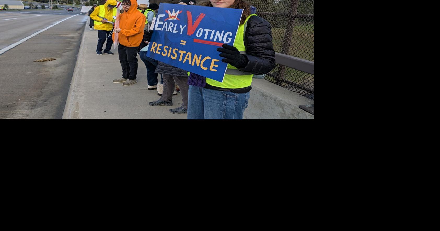 Harrisonburg demonstrators urge I-81 motorists to vote early By BOB STUART For the Daily News-Record Oct 17, 2026 16 mins ago