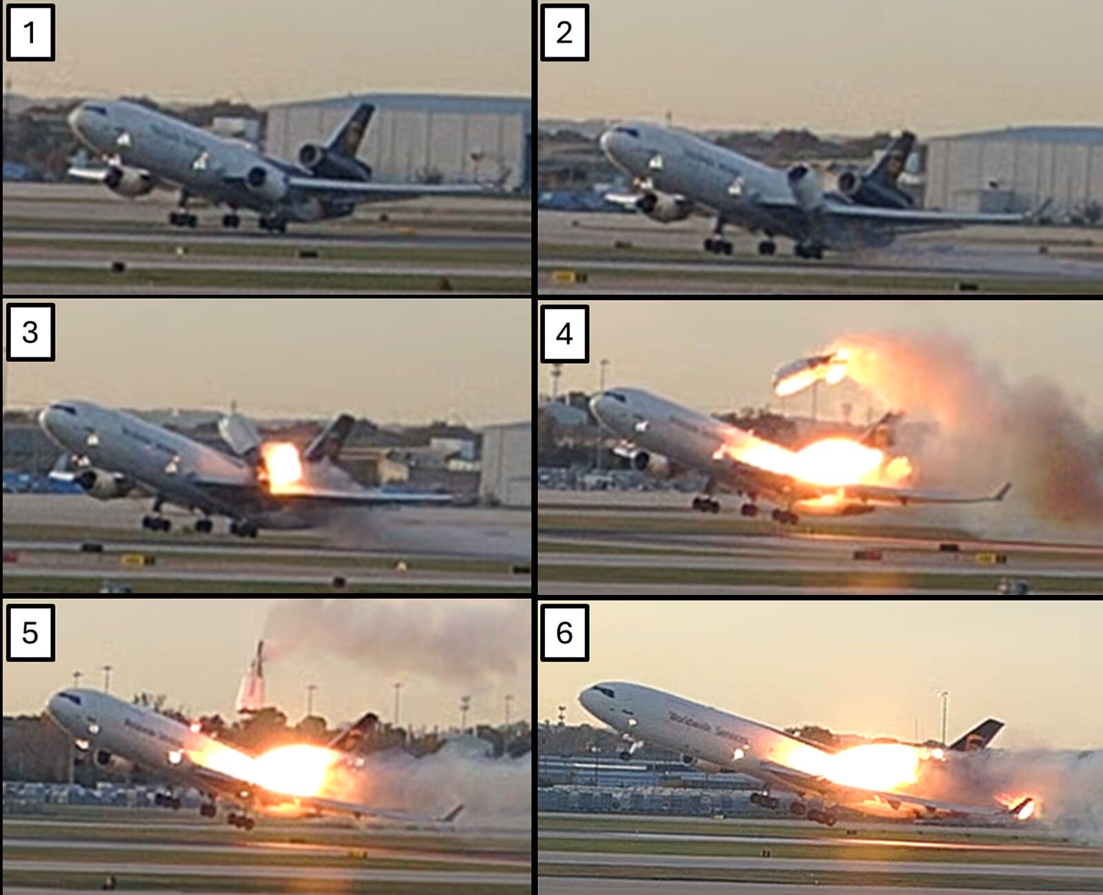 Dramatic photos of dommed UPS plane show the aircraft on fire