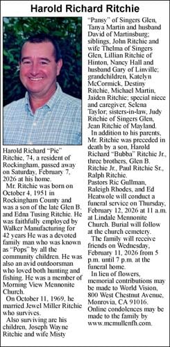 Harold Richard Ritchie | Obituaries | dnronline.com