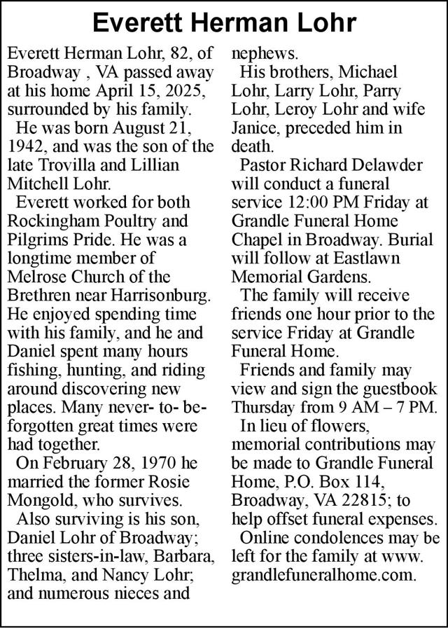 Everett Herman Lohr Obituaries(01)