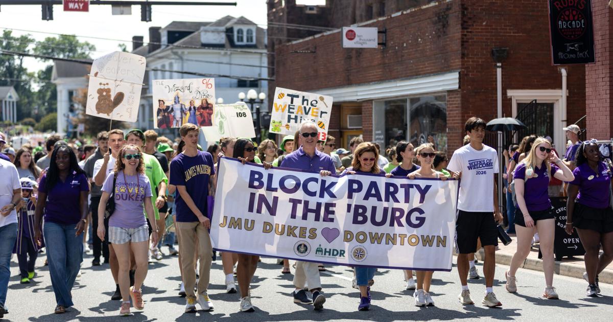 JMU president marks first year with downtown Harrisonburg celebration