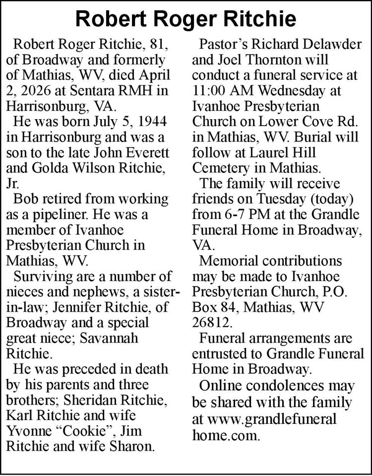 Robert Roger Ritchie Obituaries