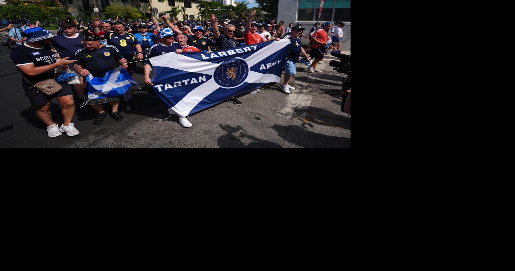 Scotland's Tartan Army brings World Cup party from Boston to Miami, in photos By REBECCA BLACKWELL, LYNNE SLADKY and MARTIN MEISSNER - Associated Press Jun 23, 2026 13 mins ago