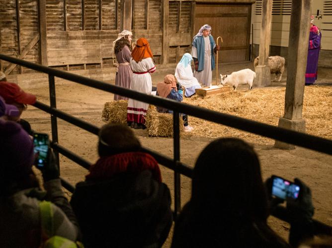 Crowds Gather For Live Nativity Scene