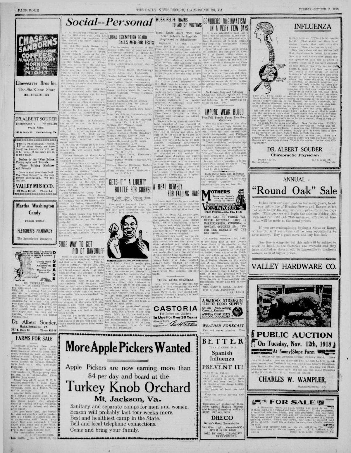 In 1918, It Was The Spanish Flu That Closed Schools, Shuttered Churches