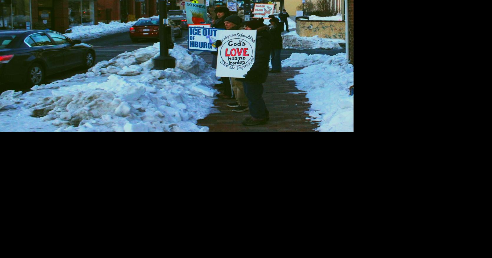 Anti-ICE protesters in Harrisonburg say they stand in solidarity wth Minnesota