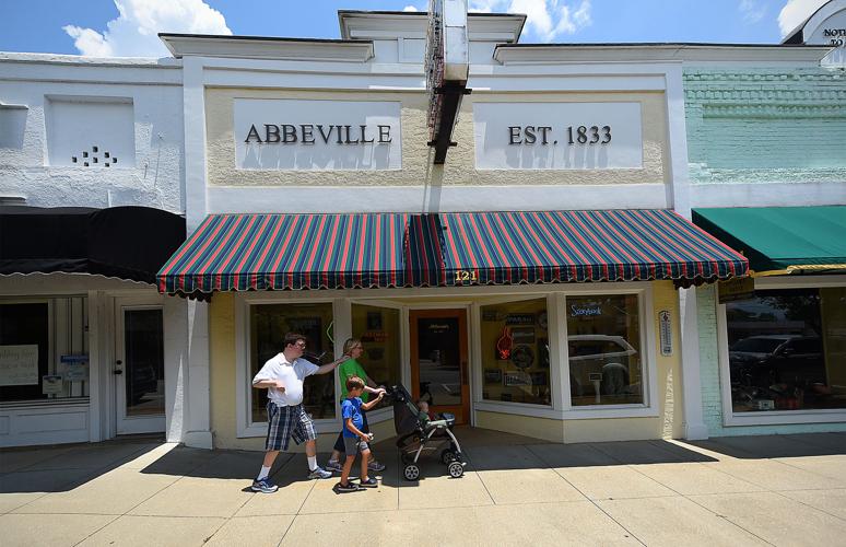 Restoration work has given Abbeville's downtown a nostalgic 1950s look