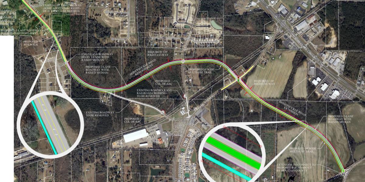 City officials plan to present new Honeysuckle Road extension design