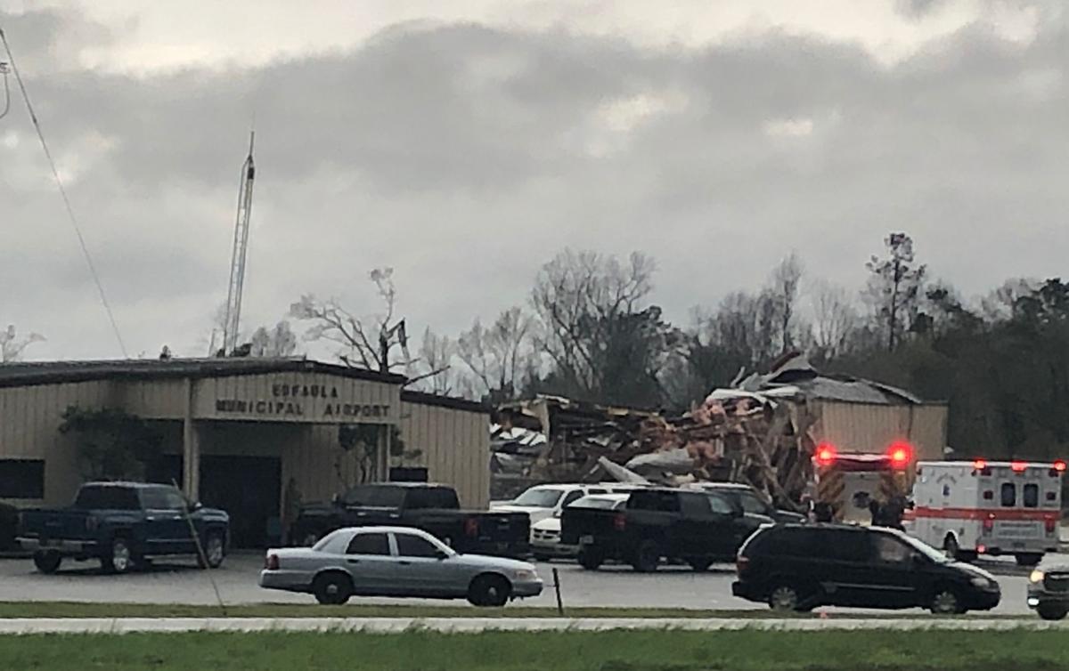 Tornado causes major damage to Eufaula airport, industrial park; no