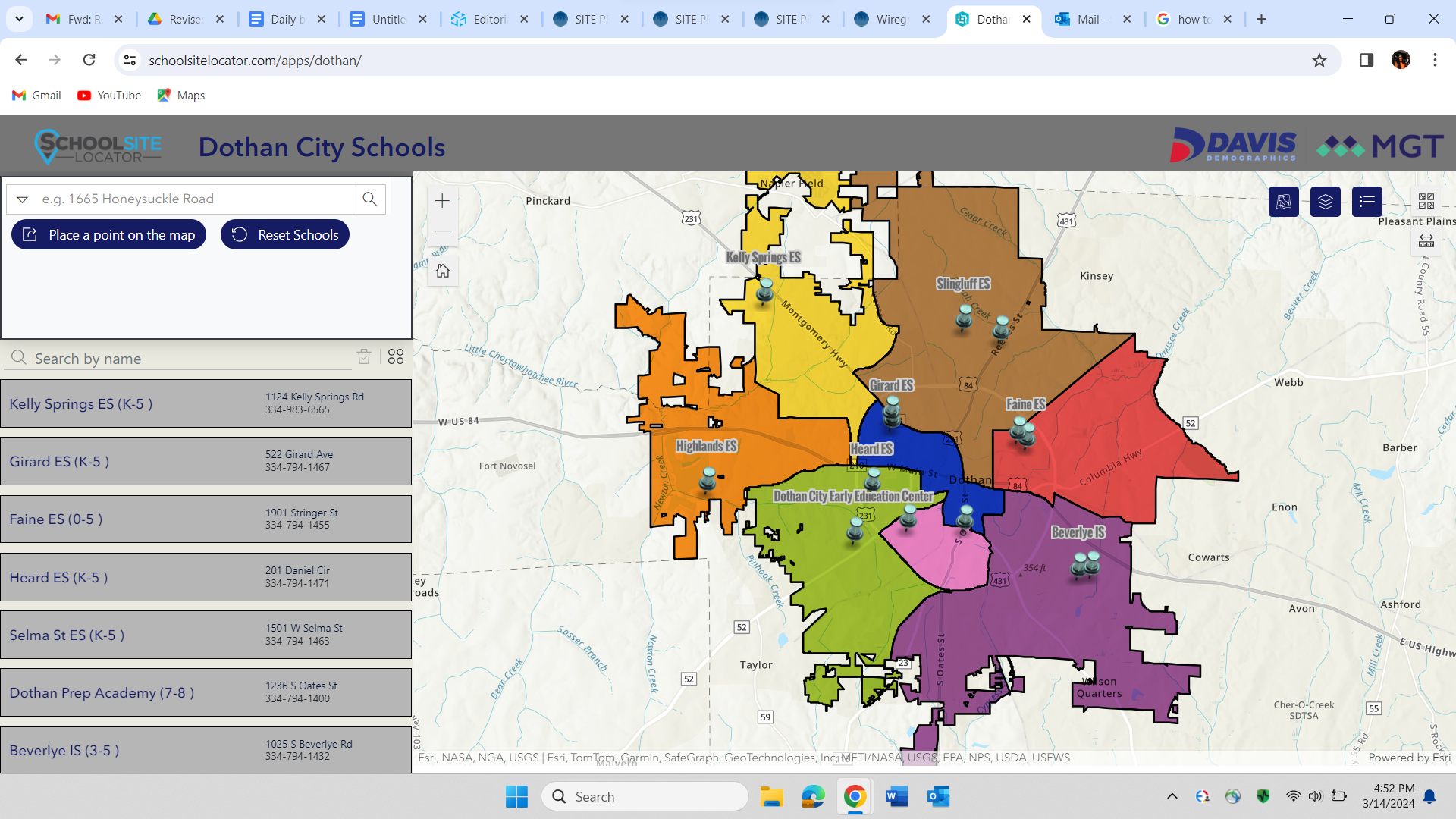 Dothan City Schools rezoning map 2024-2025