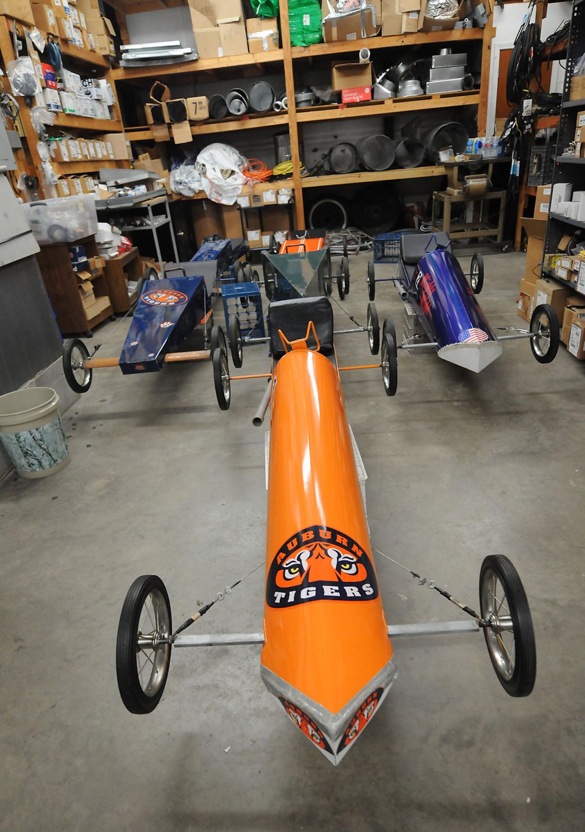 Getting ready to race in the Cubmobile Derby Local