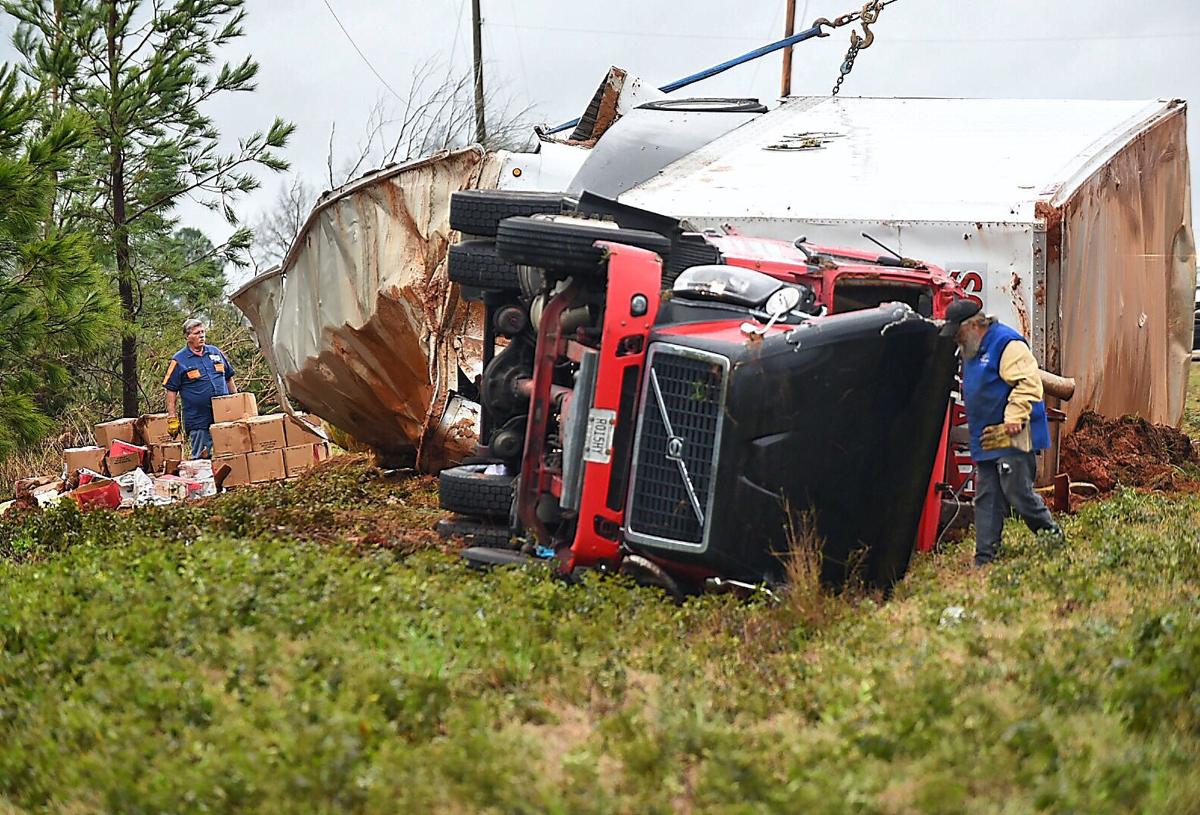 Semitruck thrown off U.S. Highway 431 as tornado strikes Abbeville