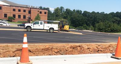 Courthouse parking lot taking shape