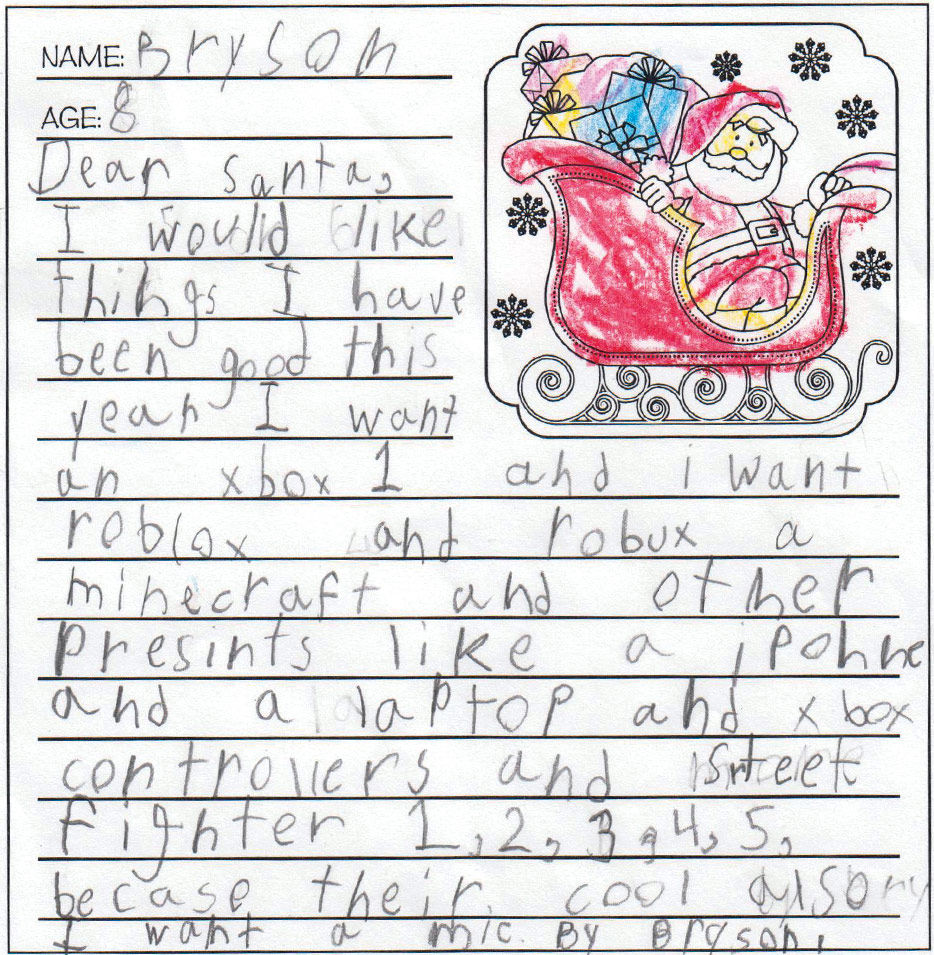 Letters To Santa Featured Dothaneagle Com - roblox ipo 4b