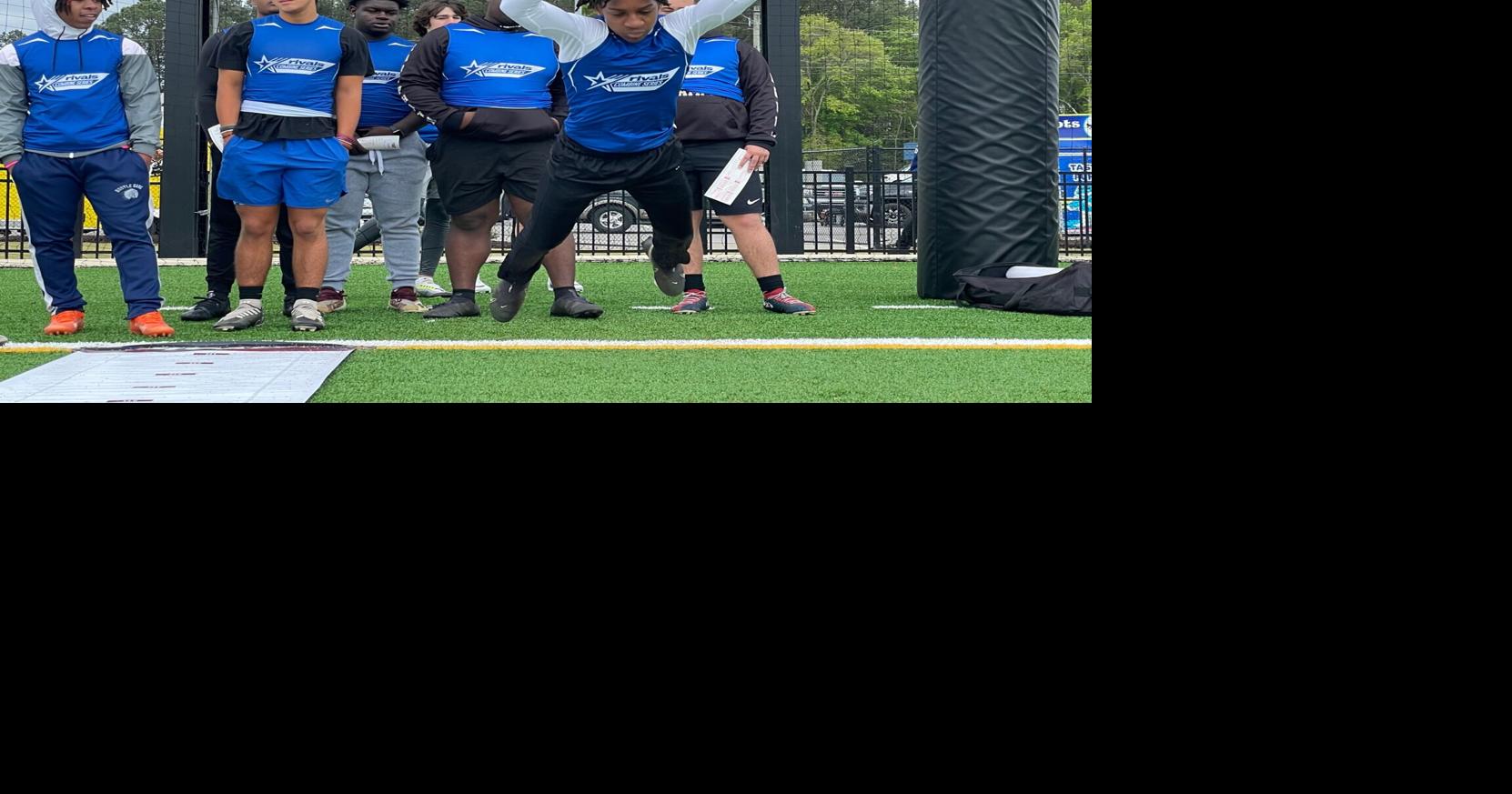 Athletes take part in Rivals Combine Series at Rip Hewes Stadium