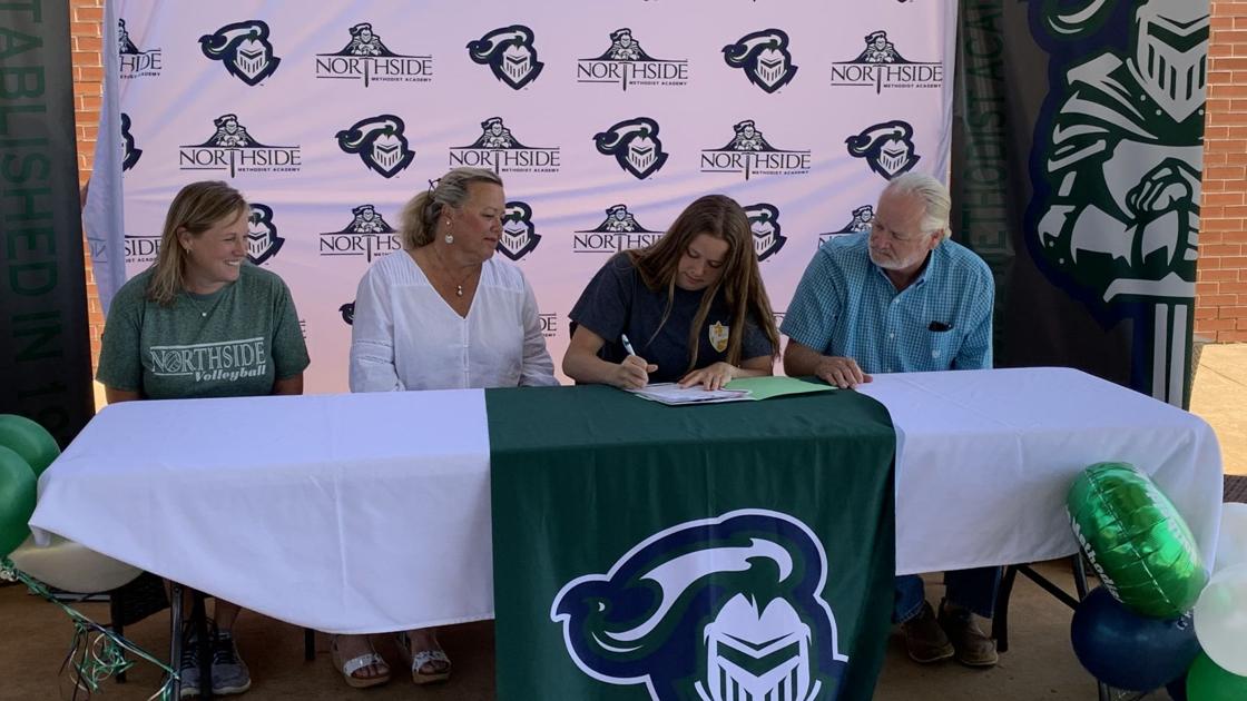 Dothan Eagle - Northside Methodist volleyball standout Anna Johnston signs with LaGrange (Ga.) College image