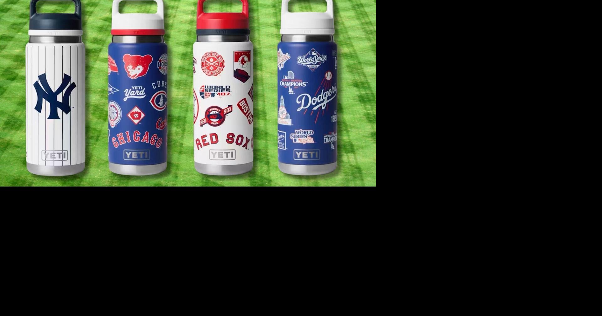 Yeti's limited-edition MLB Fandom Collection includes Rambler 26-ounce Water Bottles inspired by the Dodgers, Yankees, Cubs and Red Sox.