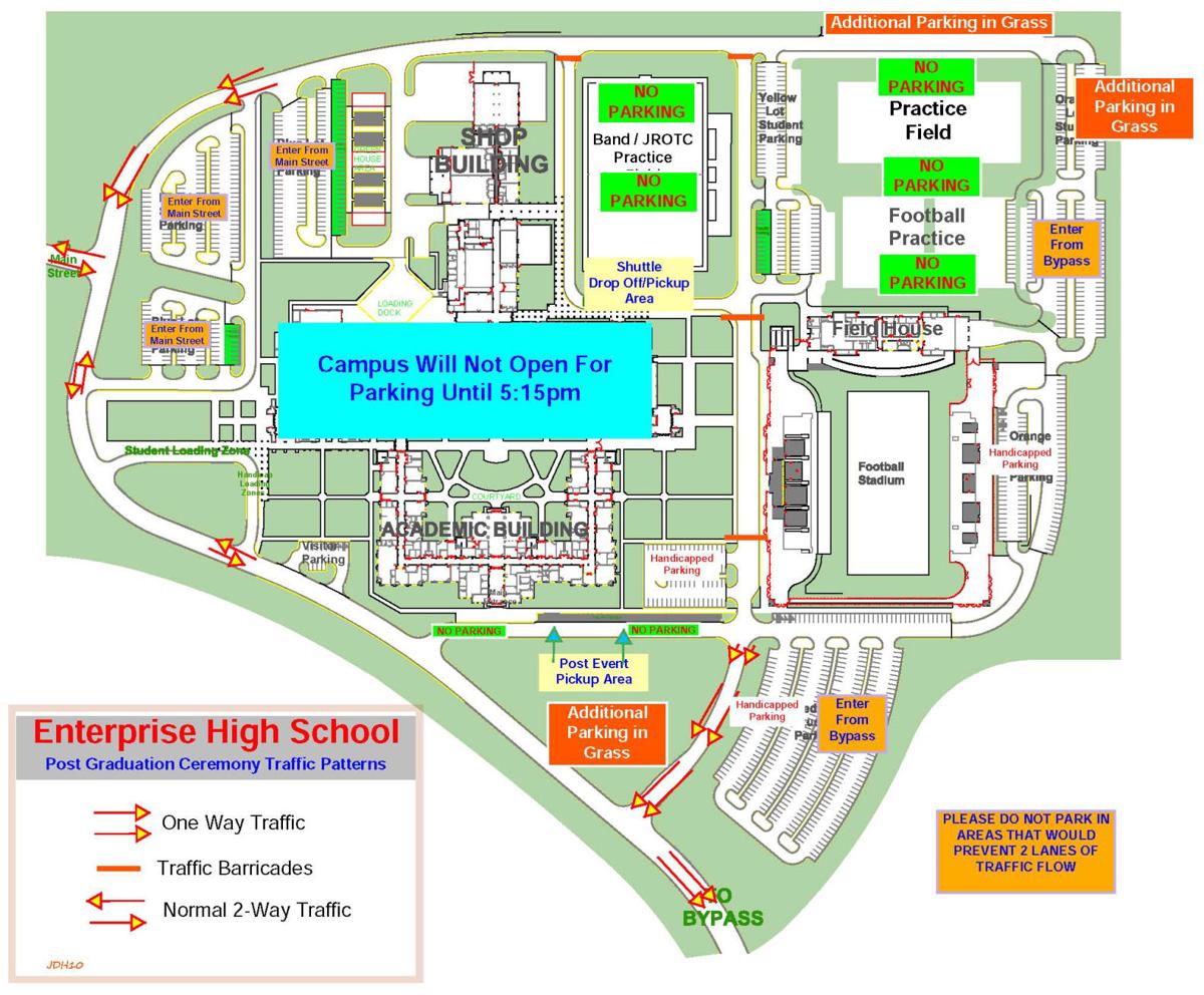Enterprise High School sets graduation policies, parking map