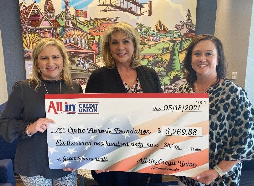 All in credit union donates to the cystic fibrosis foundation