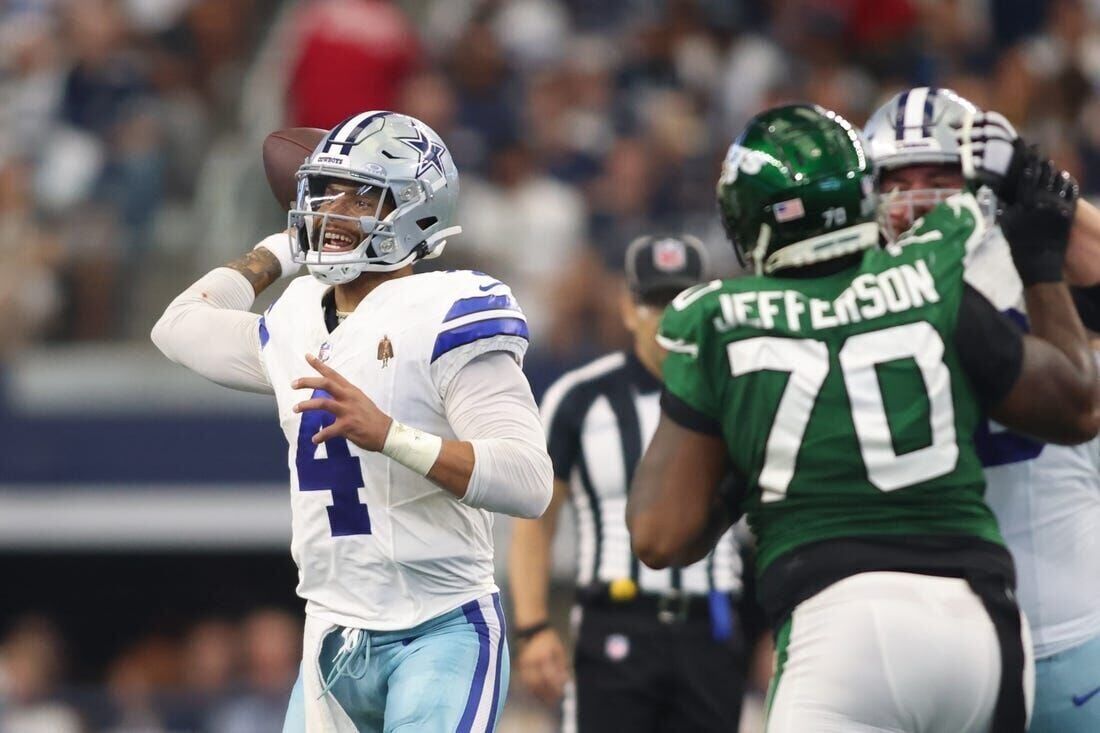 Cowboys blow past Aaron Rodgers-less Jets 30-10