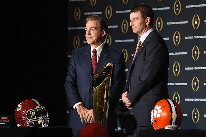 ROGERS COLUMN: Nick Saban, Dabo Swinney make recruiting pitches before  championship game