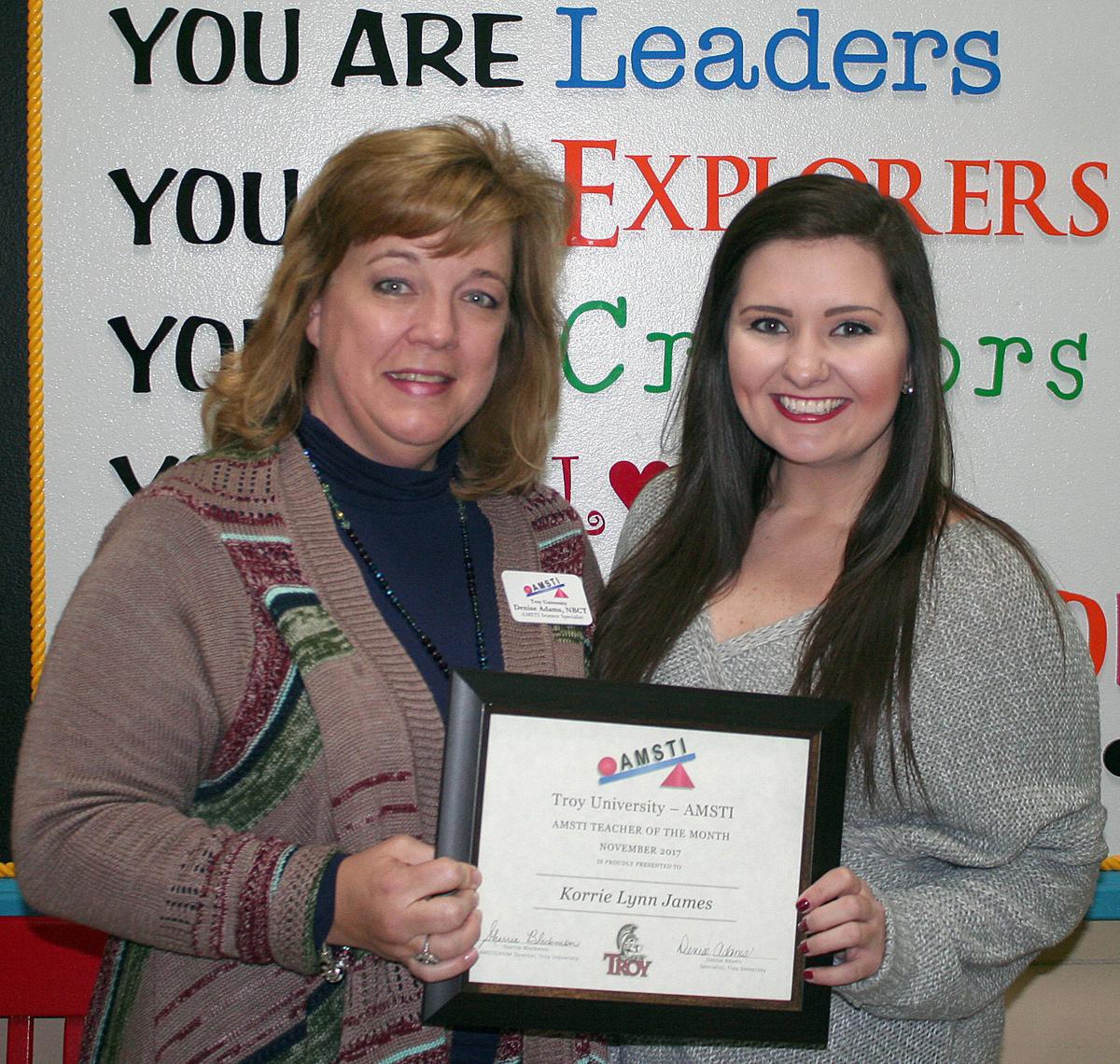 Holly Hill teacher honored by Troy AMSTI