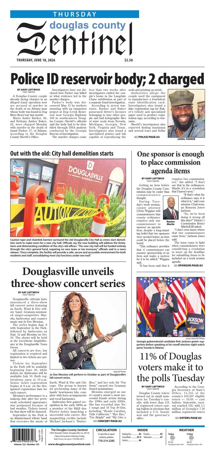 Page A1 | e-Edition | douglascountysentinel.com