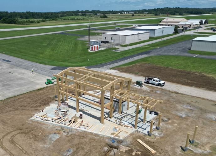 New terminal framework raised at Huntingburg Regional Airport | News ...