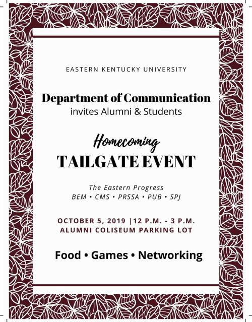 Department of Communication Homecoming tailgate