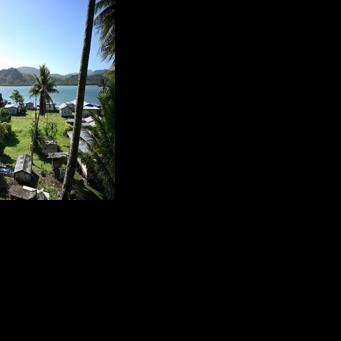 A view of the ocean from Serua Island, Fiji, a low-lying community facing the growing threat of rising sea levels