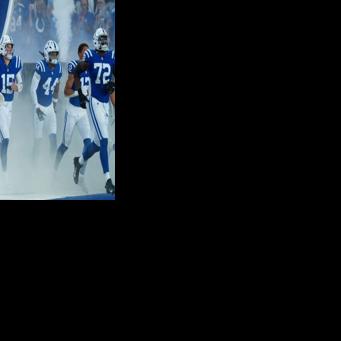 The Indianapolis Colts runs onto the field prior to a preseason game against Atlanta Falcons at Lucas Oil Stadium on August 22, 2026 in Indianapolis, Indiananapolis, Indiana