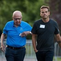Fox CEO Lachlan Murdoch, shown here in 2017 with father Rupert Murdoch, described the Roku transaction as a winning means to expand in the streaming era