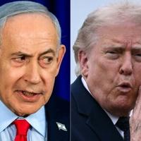 Right-wing Israeli Prime Minister Benjamin Netanyahu (L) faces flagging popularity ahead of elections in October and his relationship with US President Donald Trump is under strain recently