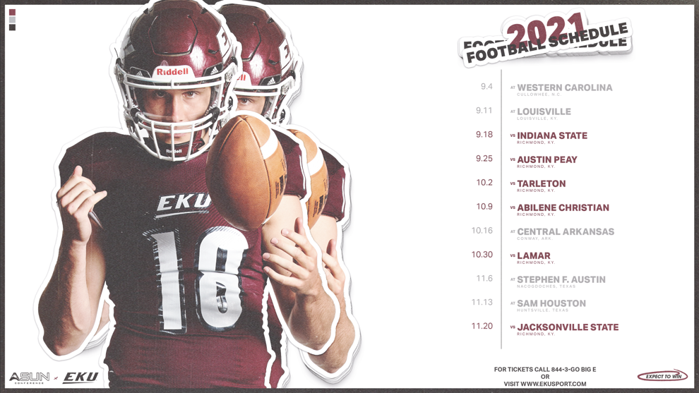 EKU football releases its 2021 season schedule, featuring six home