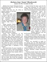 Obituary: Barbara Jean 'Jeanie' Bloodsworth, January 30, 1936 - November 29, 2022