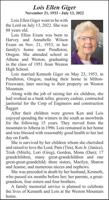 Obituary: Lois Ellen Giger, November 21, 1933 - July 13, 2022