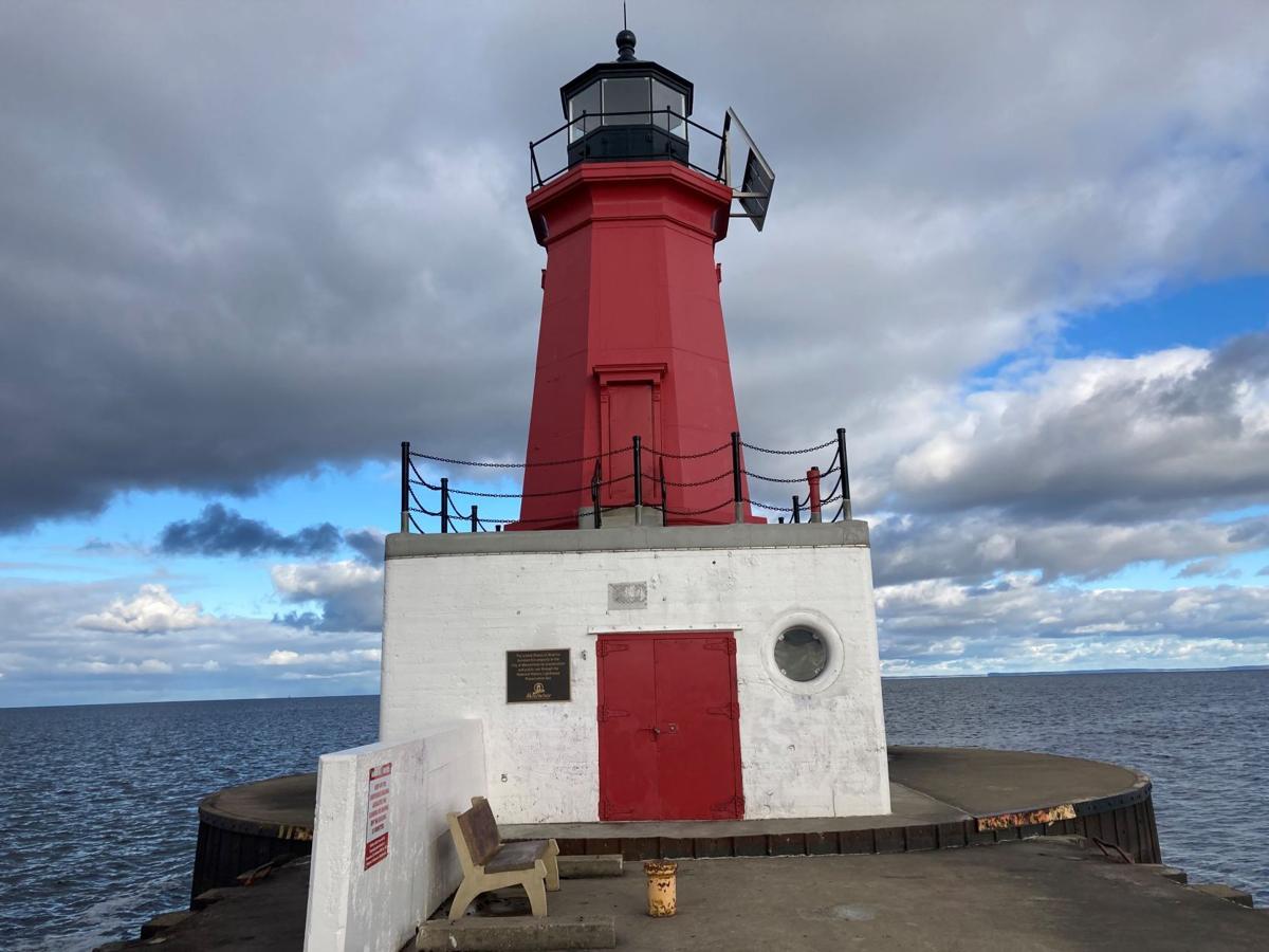 Menominee Lighthouse gets a wash Monday