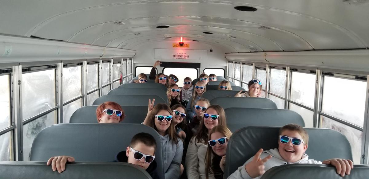 Peshtigo 8th graders on bus