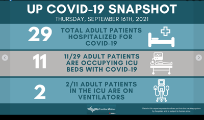 COVID hospitalizations low in UP