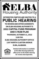 Elba Housing Authority - Public Hearing