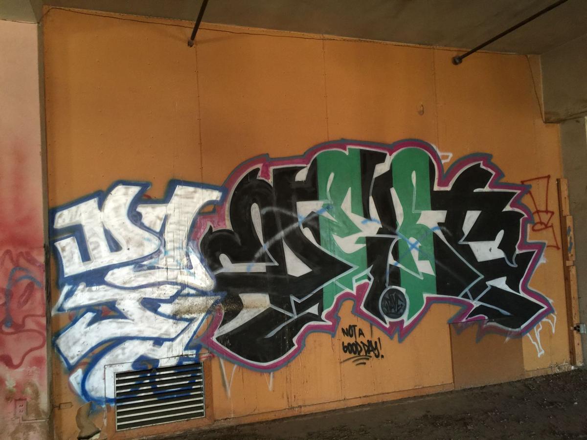 Graffiti inside the American Furniture Building.