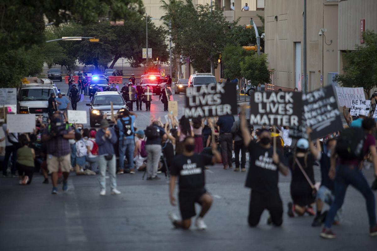 Protestors of the Killing of George Floyd March in Downtown El Paso