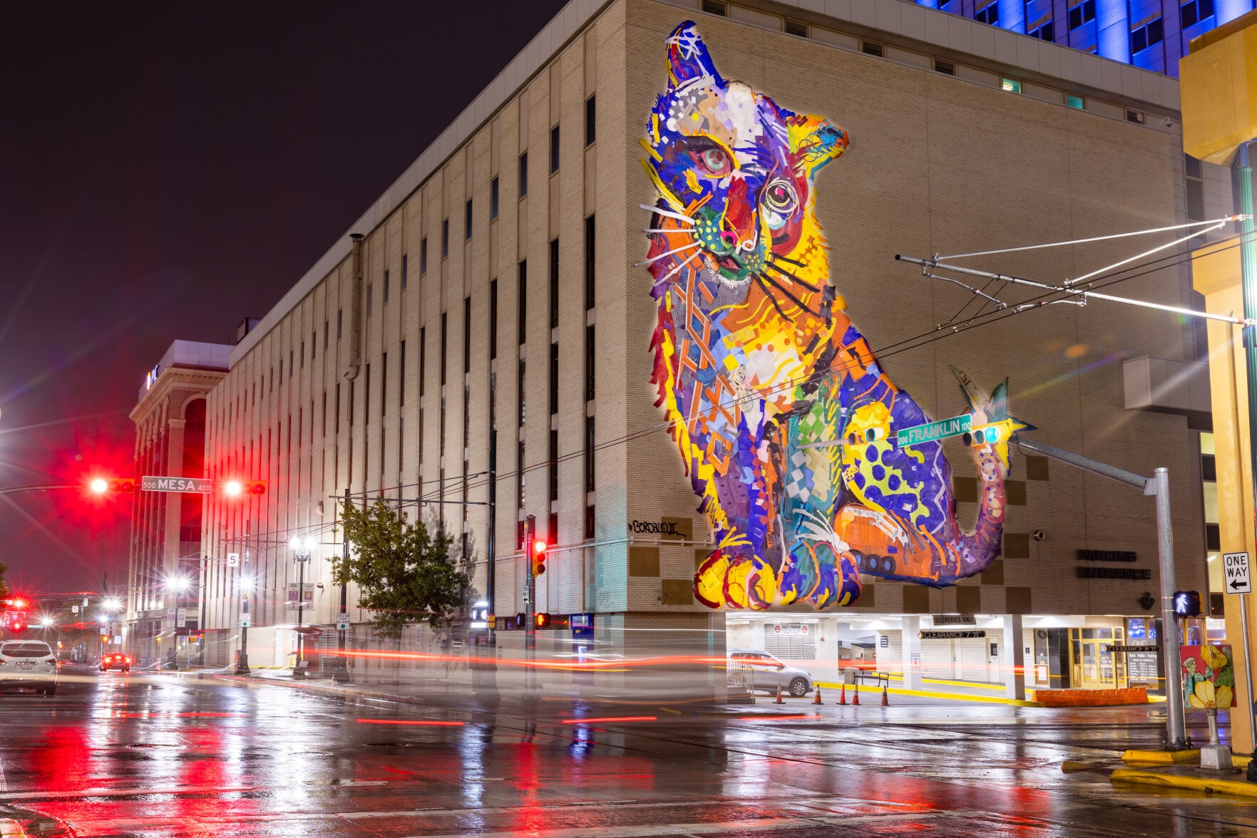 Portuguese artist crafts trash into 64-foot mountain lion mural in