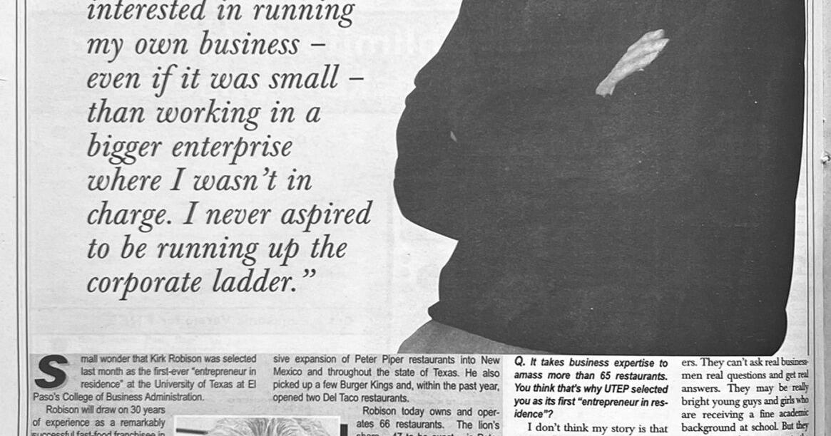 Kirk Robison: Entrepreneur and restaurant franchisee