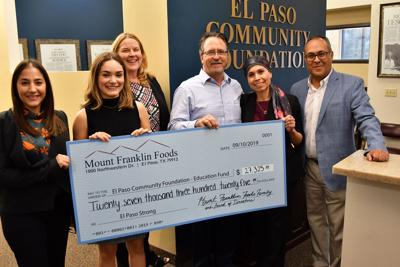 Mount Franklin Foods donated $27,325 to the El Paso Community Foundation Education Fund