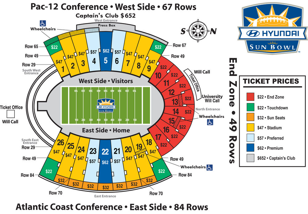 Sun Bowl Stadium Seating Chart Row