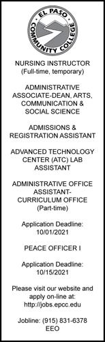 Epcc Calendar 2023 Legal Notices For 09-26-21 | Legals | Elpasoinc.com