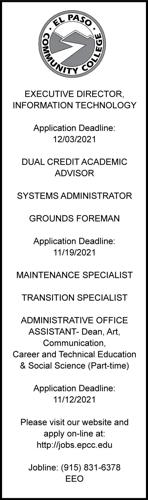 Epcc Calendar 2023 Legal Notices For 11-7-21 | Legals | Elpasoinc.com