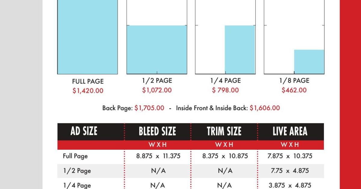 Magazine rate sheet | Advertising | elpasoinc.com