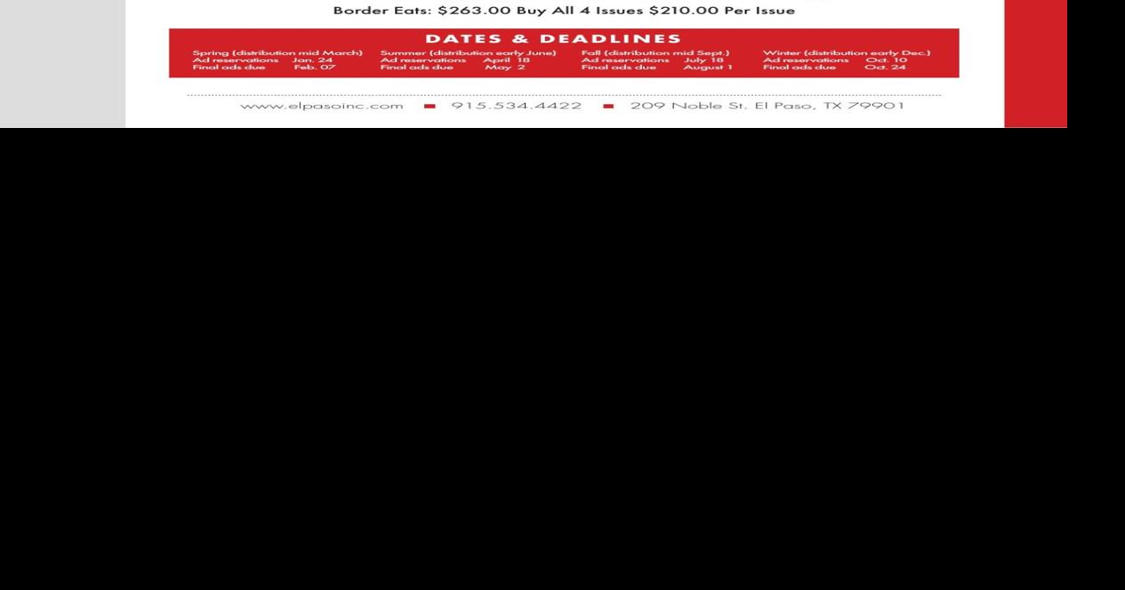 Magazine rate sheet | Advertising | elpasoinc.com